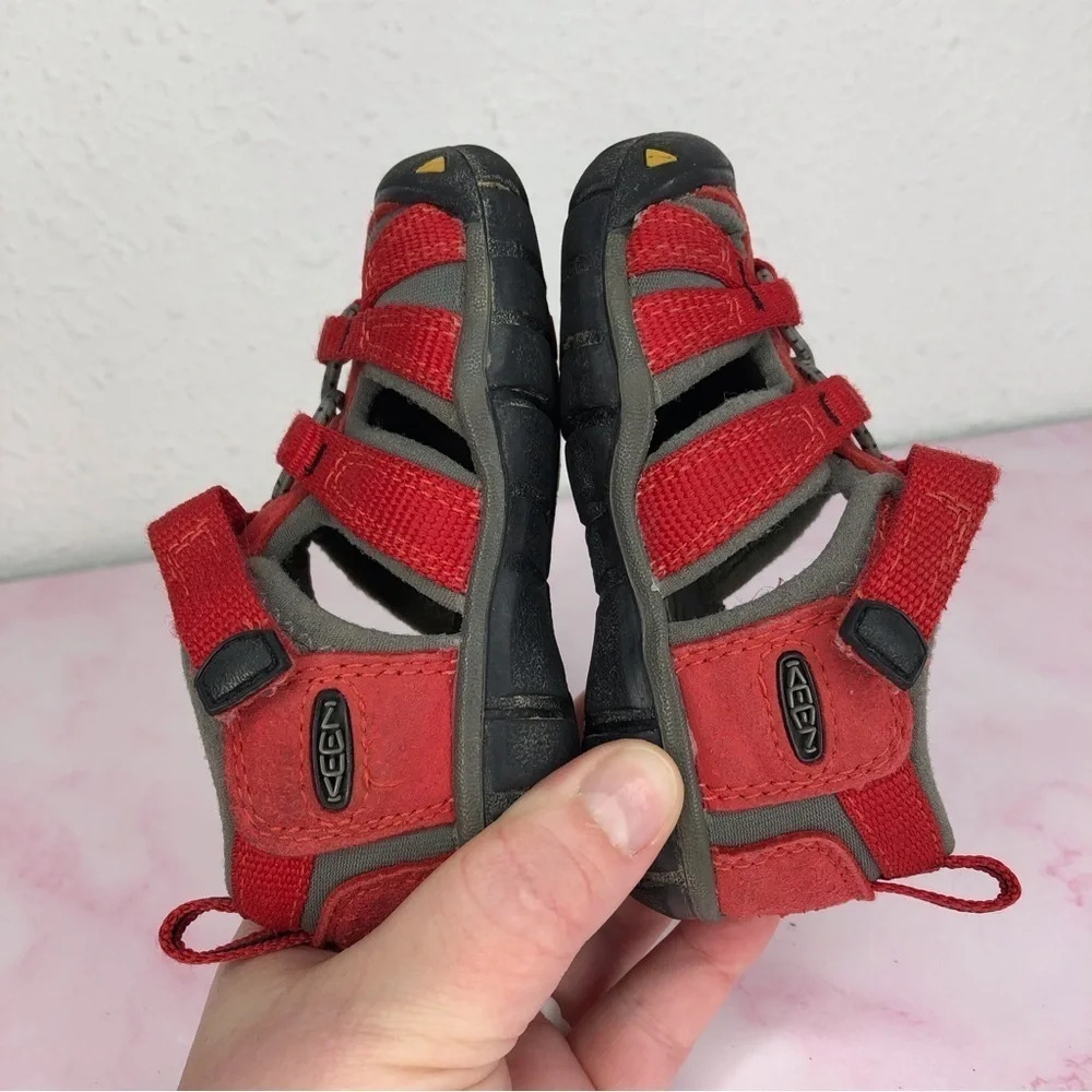 Keen hiking‎ sandals Seacamp red size 5 infant - Picture 10 of 11